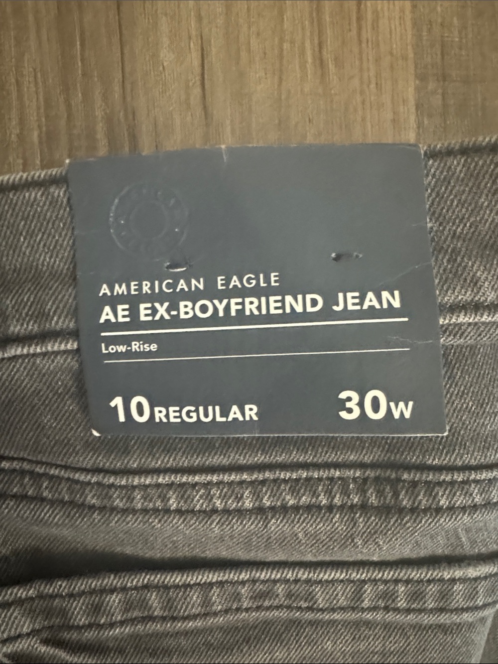 American Eagle Outfitters Washed Black Straight-Leg Jeans with Side Stud Trim - Picture 2 of 8